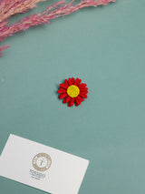 Matte Red Daisy Brooch