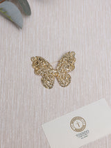 Hammered Gold Butterfly Brooch