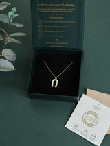 White Horseshoe Pendant Necklace - TOSSIDO