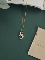 Gold Infinity Charm Lock Pendant Necklace - TOSSIDO