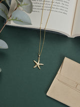 Gold Dotted Starfish Pendant Necklace - TOSSIDO