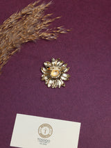 Gold Textured Daisy Brooch