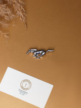 Silver Slim Galloping Horse Brooch