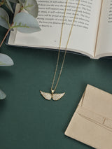 Gold Angel Wings Pendant Necklace - TOSSIDO