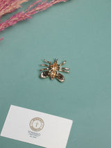 Gold Crystal Honey Bee Brooch