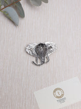 Green Crystal Elephant Head Brooch