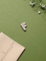 Gold Initial F Slider Pendant