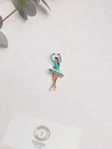 Turquoise Enamel Ballerina Brooch