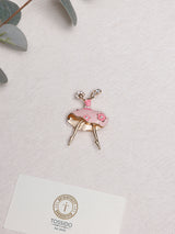 Pale Pink Enamel Ballerina Brooch