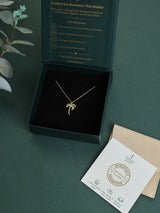 Gold Palm Tree Pendant Necklace - TOSSIDO