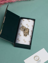 Gold Filigree Butterfly Brooch