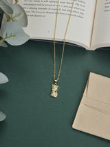 Gold Sparkle Cat Pendant Necklace - TOSSIDO