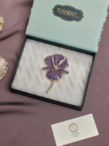 Lavender Enamel Iris Brooch