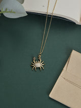 Gold Sparkle Crab Pendant Necklace - TOSSIDO