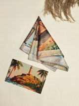 Goa Aguada Fort Lighthouse Printed Pocket Square - TOSSIDO