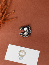 Antique Silver & Brass Horse Head Brooch