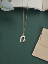 White Horseshoe Pendant Necklace - TOSSIDO