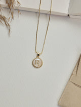 Gold Initial R Pendant Necklace - TOSSIDO