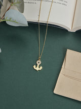 Cream Mosaic Anchor Pendant Necklace - TOSSIDO