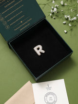 Gold Initial R Slider Pendant