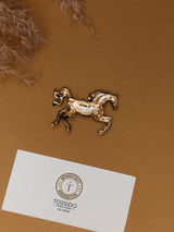 Black Enamel Horse Brooch