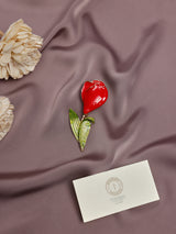 Red Enamel Tulip Brooch