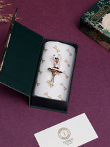 Red & White Enamel Ballerina Brooch