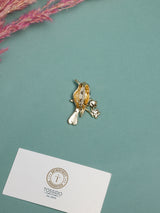Crystal Bird on Blossom Branch Brooch