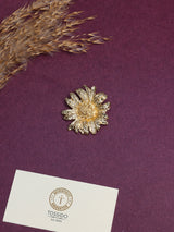 Gold Textured Daisy Brooch