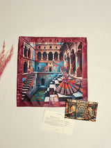 Gujarat Stepwell Maroon Printed Pocket Square - TOSSIDO