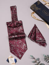 Red & Gold Paisley Woven Ascot & Pocket Square