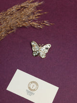 Aqua Shell Butterfly Pearl Brooch
