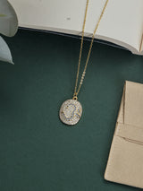 Gold Om Medallion Pendant Necklace - TOSSIDO