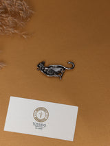 Antique Silver Crouching Leopard Brooch