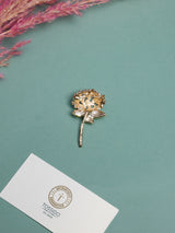 White & Pink Crystal Hydrangea Brooch