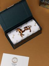Brown Enamel Saddled Horse Brooch