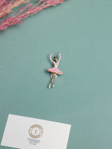 Pink Enamel Ballerina Brooch