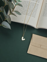 White Mosaic Heart Pendant Necklace - TOSSIDO