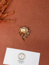 Gold Flowing Mane Horse Head Brooch