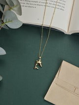 Gold Polished Dolphin Pendant Necklace - TOSSIDO