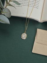 Gold Om Medallion Pendant Necklace - TOSSIDO