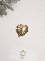 Textured Gold Anthurium Brooch