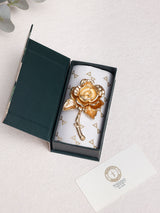 Matte Gold Rose Stem Brooch