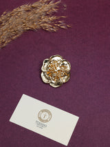 Blush Enamel Pearl Camellia Brooch