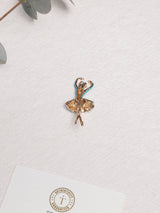 Turquoise Enamel Ballerina Brooch