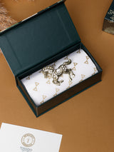 Gold Crystal Running Horse Brooch