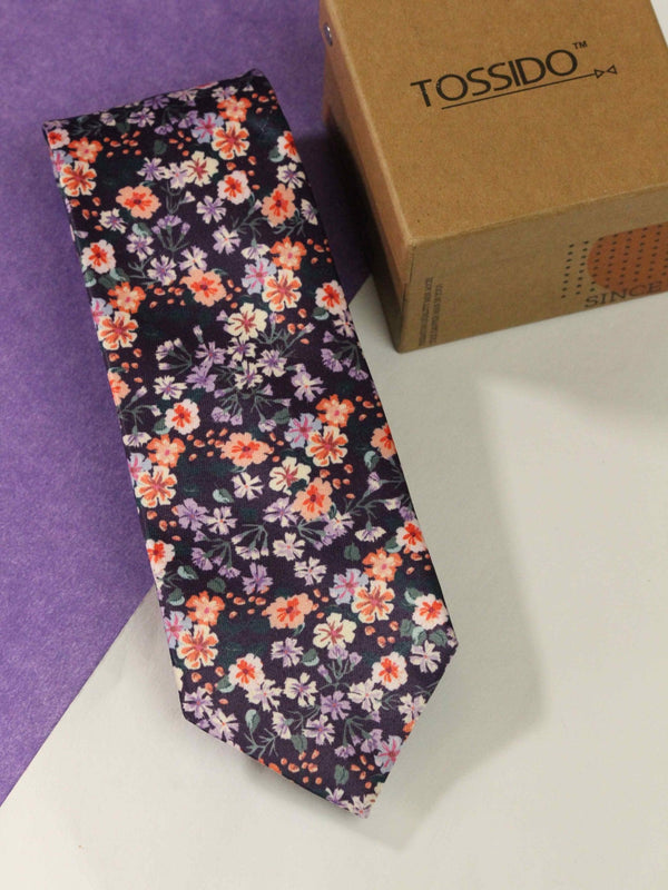 FLORAL AMETHYST NECKTIE - TOSSIDO