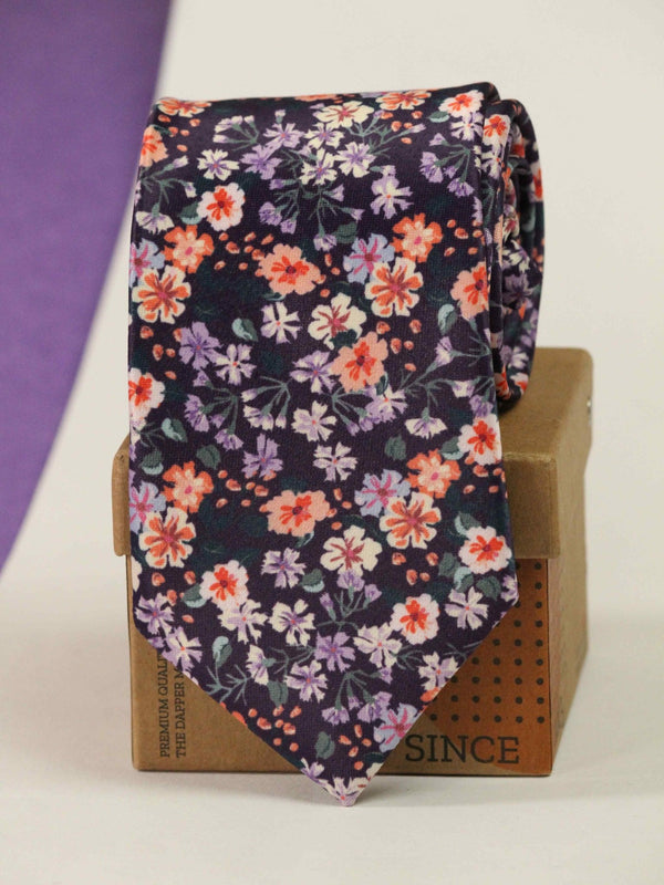 FLORAL AMETHYST NECKTIE - TOSSIDO
