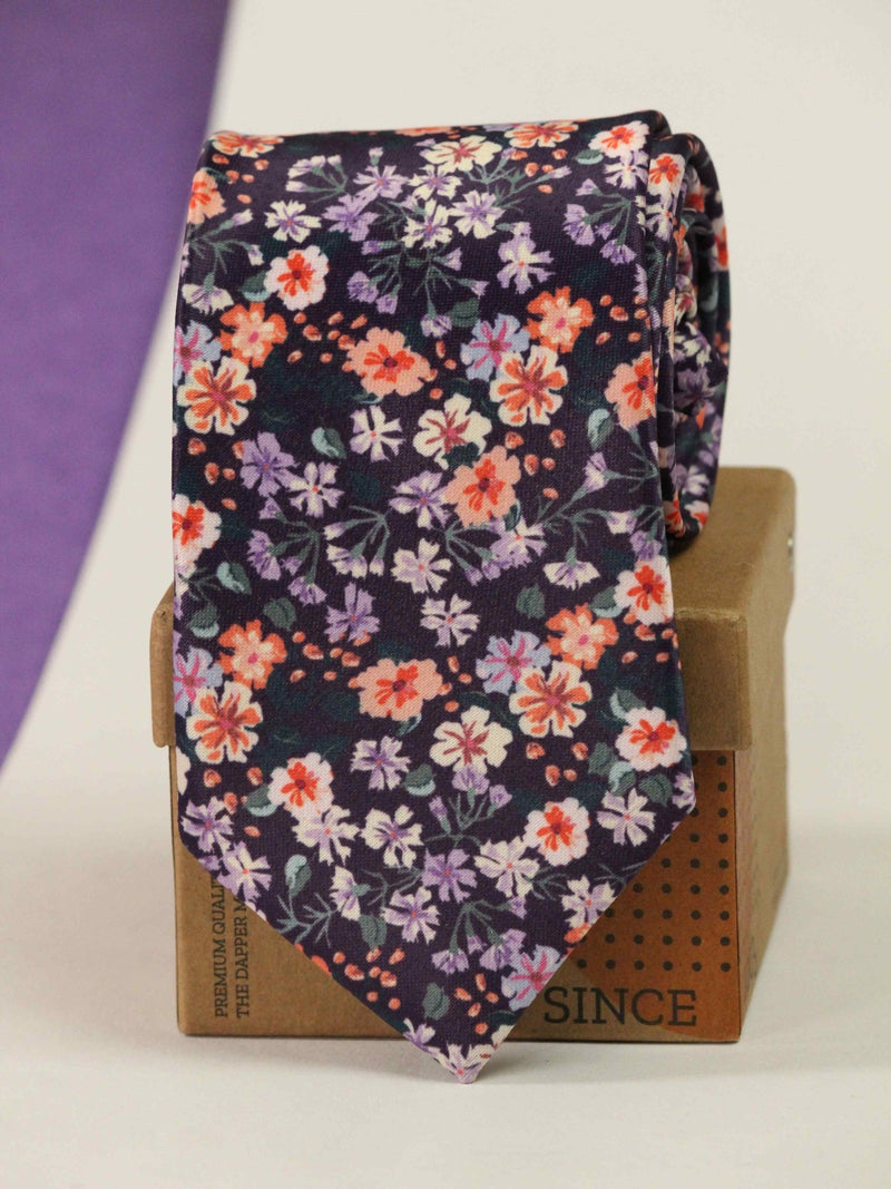 FLORAL AMETHYST NECKTIE - TOSSIDO