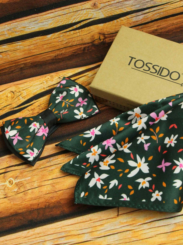 Floret Bowtie & Pocket Square Set - TOSSIDO